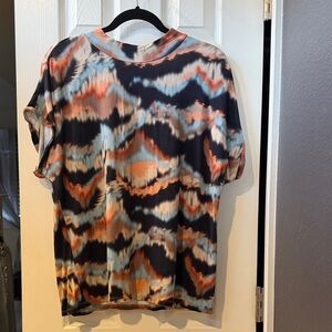 Mock Neck, Colorful Tie-Dye T-Shirt